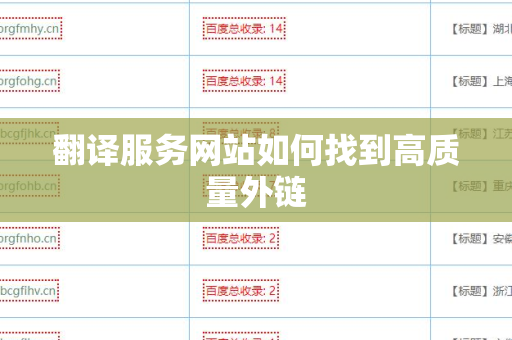 翻译服务网站如何找到高质量外链