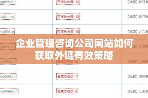 企业管理咨询公司网站如何获取外链有效策略