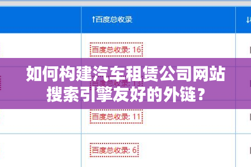 如何构建汽车租赁公司网站搜索引擎友好的外链？