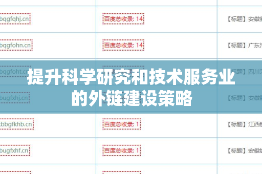 提升科学研究和技术服务业的外链建设策略