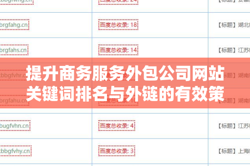 提升商务服务外包公司网站关键词排名与外链的有效策略