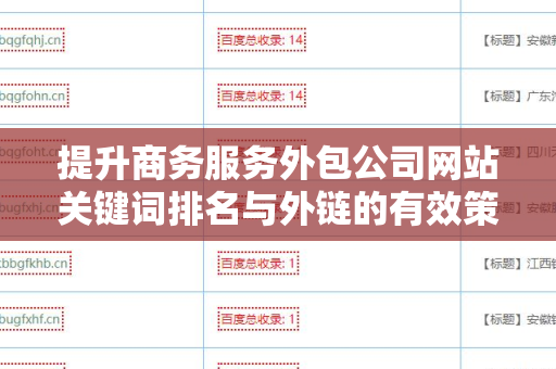 提升商务服务外包公司网站关键词排名与外链的有效策略