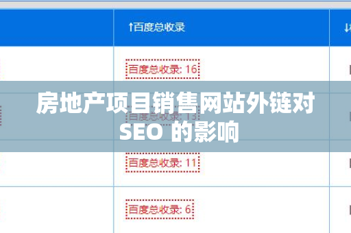 房地产项目销售网站外链对 SEO 的影响