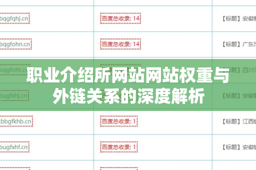 职业介绍所网站网站权重与外链关系的深度解析