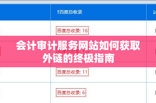 会计审计服务网站如何获取外链的终极指南