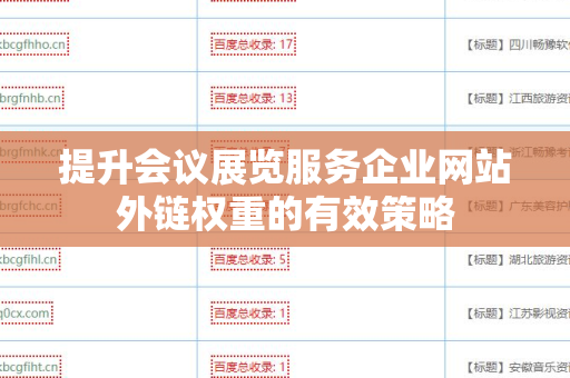 提升会议展览服务企业网站外链权重的有效策略