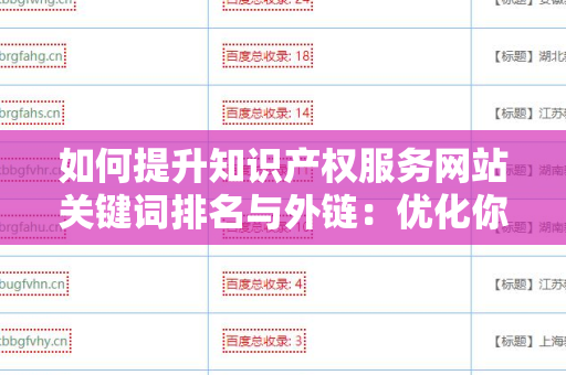 如何提升知识产权服务网站关键词排名与外链：优化你的在线策略