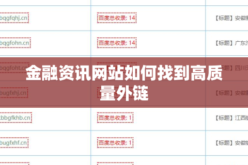 金融资讯网站如何找到高质量外链