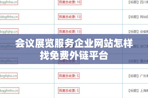 会议展览服务企业网站怎样找免费外链平台