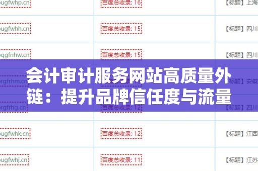 会计审计服务网站高质量外链：提升品牌信任度与流量的利器