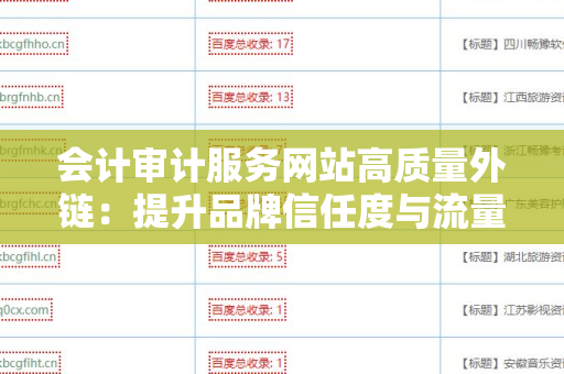 会计审计服务网站高质量外链：提升品牌信任度与流量的利器