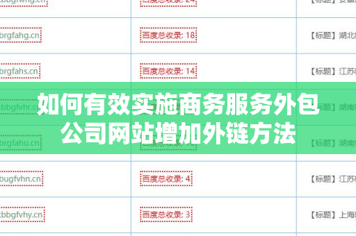 如何有效实施商务服务外包公司网站增加外链方法