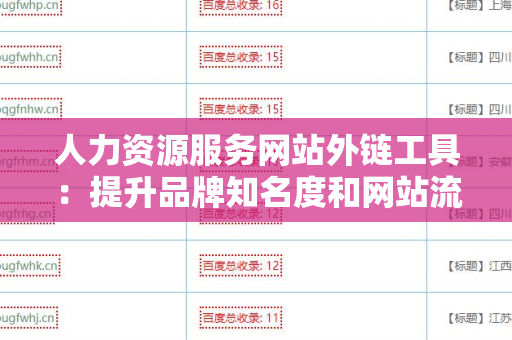 人力资源服务网站外链工具：提升品牌知名度和网站流量的利器