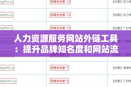 人力资源服务网站外链工具：提升品牌知名度和网站流量的利器