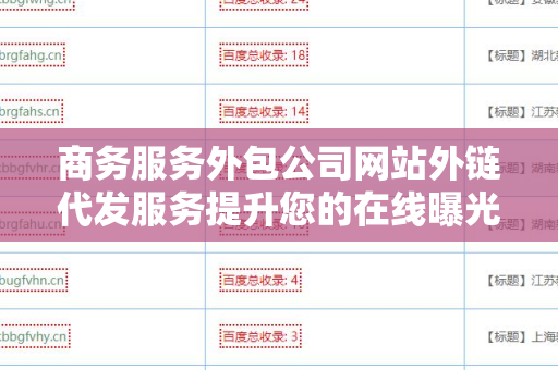 商务服务外包公司网站外链代发服务提升您的在线曝光率