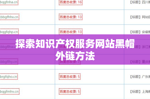 探索知识产权服务网站黑帽外链方法