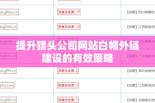 提升猎头公司网站白帽外链建设的有效策略