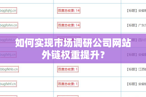 如何实现市场调研公司网站外链权重提升？
