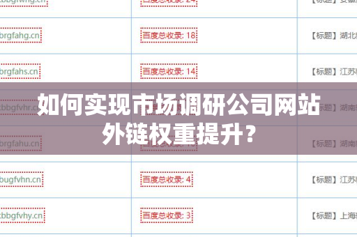 如何实现市场调研公司网站外链权重提升？