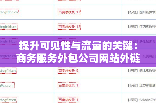 提升可见性与流量的关键：商务服务外包公司网站外链工具