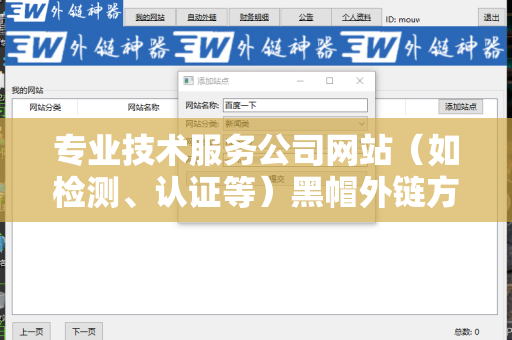 专业技术服务公司网站（如检测、认证等）黑帽外链方法