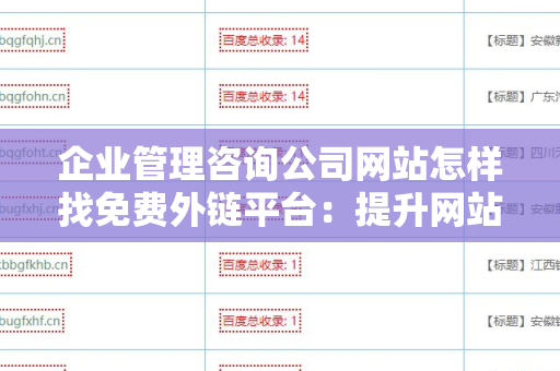 企业管理咨询公司网站怎样找免费外链平台：提升网站流量的有效策略