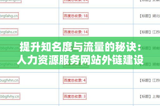 提升知名度与流量的秘诀：人力资源服务网站外链建设策略