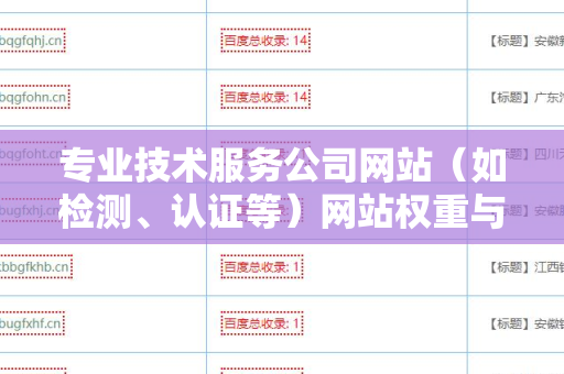 专业技术服务公司网站（如检测、认证等）网站权重与外链关系
