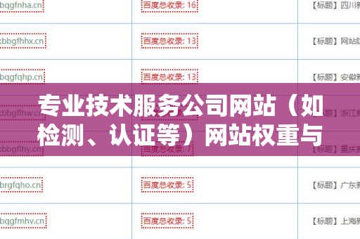 专业技术服务公司网站（如检测、认证等）网站权重与外链关系