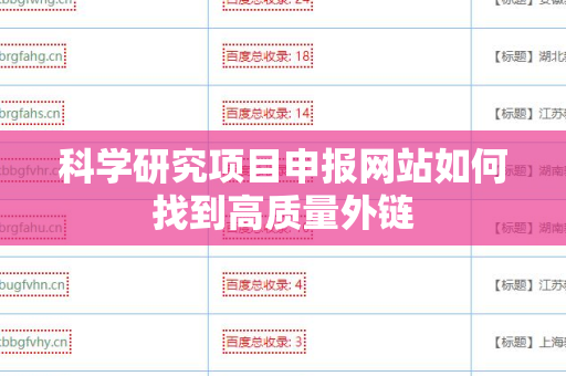 科学研究项目申报网站如何找到高质量外链