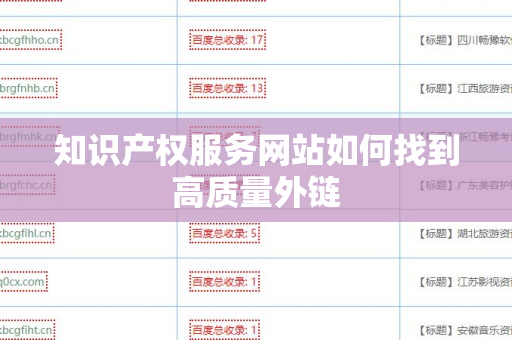 知识产权服务网站如何找到高质量外链