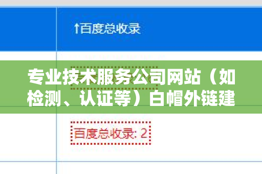 专业技术服务公司网站（如检测、认证等）白帽外链建设