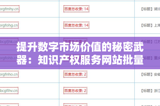 提升数字市场价值的秘密武器：知识产权服务网站批量发外链工具