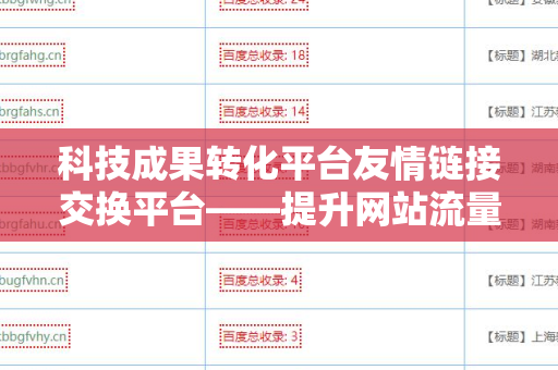科技成果转化平台友情链接交换平台——提升网站流量与权威性的利器