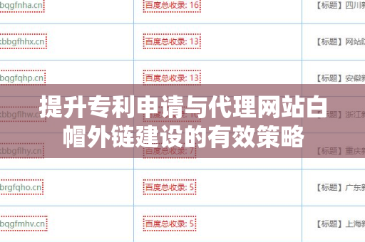 提升专利申请与代理网站白帽外链建设的有效策略