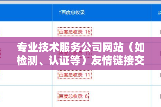 专业技术服务公司网站（如检测、认证等）友情链接交换平台的价值与优化策略