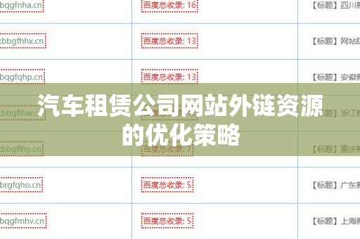 汽车租赁公司网站外链资源的优化策略