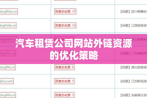 汽车租赁公司网站外链资源的优化策略