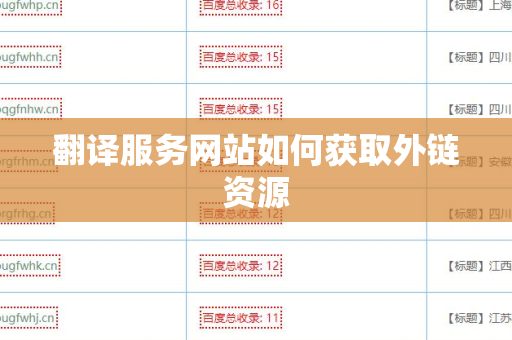 翻译服务网站如何获取外链资源