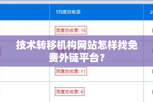技术转移机构网站怎样找免费外链平台？