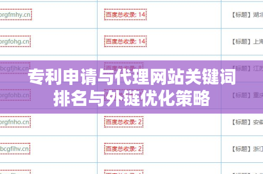 专利申请与代理网站关键词排名与外链优化策略