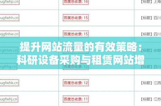 提升网站流量的有效策略：科研设备采购与租赁网站增加外链方法