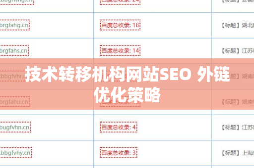 技术转移机构网站SEO 外链优化策略