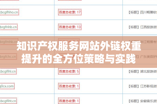 知识产权服务网站外链权重提升的全方位策略与实践