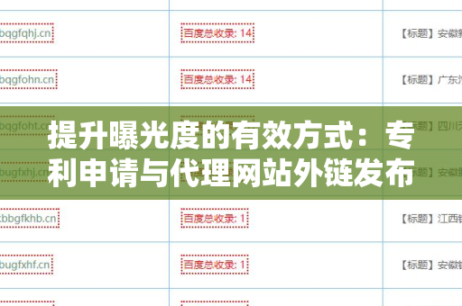 提升曝光度的有效方式：专利申请与代理网站外链发布技巧
