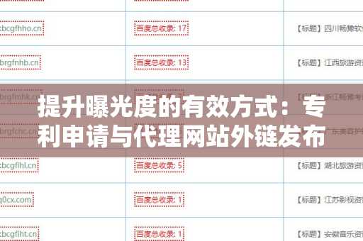 提升曝光度的有效方式：专利申请与代理网站外链发布技巧