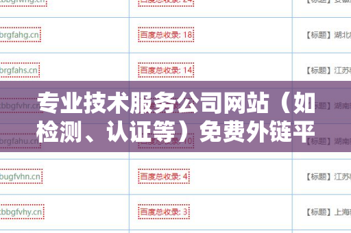 专业技术服务公司网站（如检测、认证等）免费外链平台：提升在线可见性的必备工具