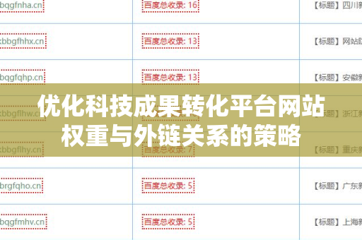 优化科技成果转化平台网站权重与外链关系的策略