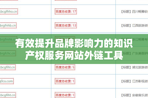 有效提升品牌影响力的知识产权服务网站外链工具