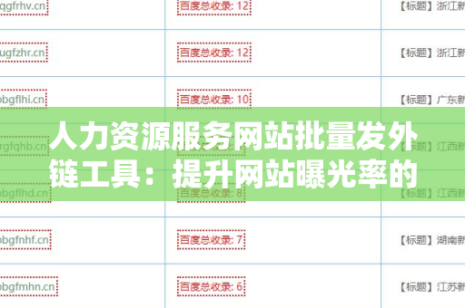 人力资源服务网站批量发外链工具：提升网站曝光率的有效方案